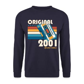 December Year 2001 21st birthday gift - Unisex Sweatshirt - navy - Front - Alina (178cm) & Michal (187cm)