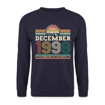 December Born 1998 24th birthday gift - Unisex Sweatshirt - navy - Front - Alina (178cm) & Michal (187cm)