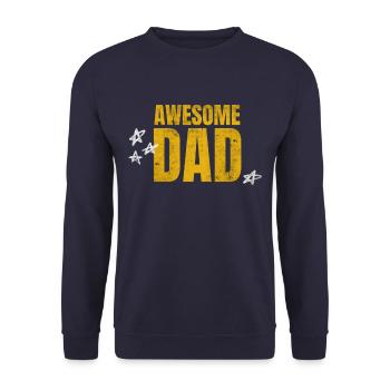 AWESOME DAD! Dad's Day Best Dad in the World - Unisex Sweatshirt - navy - Front - Alina (178cm) & Michal (187cm)