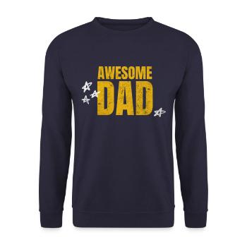AWESOME DAD! Dad's Day Best Dad in the World - Unisex Sweatshirt - navy - Front - Alina (178cm) & Michal (187cm)