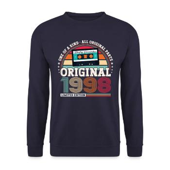 December Born 1998 24th birthday gift - Unisex Sweatshirt - navy - Front - Alina (178cm) & Michal (187cm)