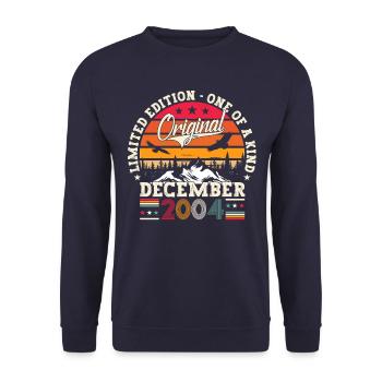 Original December 2004 18th Birthday Gift - Unisex Sweatshirt - navy - Front - Alina (178cm) & Michal (187cm)