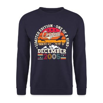 December Year 2005 17th birthday gift - Unisex Sweatshirt - navy - Front - Alina (178cm) & Michal (187cm)