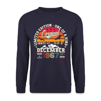 Original December 1967 55th birthday gift - Unisex Sweatshirt - navy - Front - Alina (178cm) & Michal (187cm)