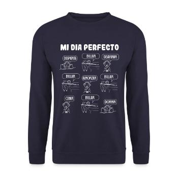 Mein perfekter Billardtag - Unisex Pullover - Navy - Vorne - Alina (178cm) & Michal (187cm)