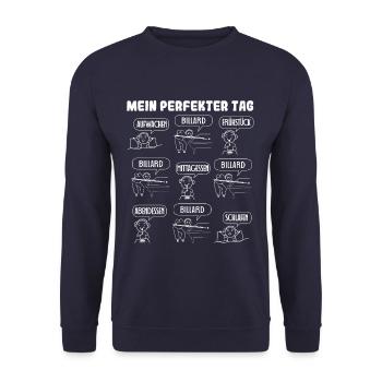 Mein perfekter Tag Billard - Unisex Pullover - Navy - Vorne - Alina (178cm) & Michal (187cm)