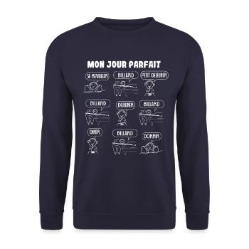 Ma journée parfaite de billard - Sweat-shirt Unisexe - marine - Devant - Alina (178cm) & Michal (187cm)