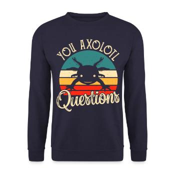axolotls questions - Unisex Pullover - Navy - Vorne - Alina (178cm) & Michal (187cm)