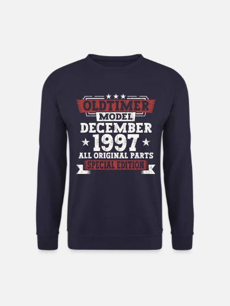 Oldtimer Dezember 1997 - 25. Geburtstag Geschenk - Unisex Pullover - Navy