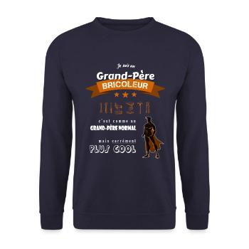 Je suis un Grand-Père Bricole cool et super - Sweat-shirt Unisexe - marine - Devant - Alina (178cm) & Michal (187cm)
