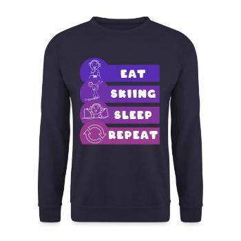Eat Skiing Sleep Repeat - Unisex Pullover - Navy - Vorne - Alina (178cm) & Michal (187cm)