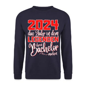 Lustiges Bachelor 2024 Abschluss Legenden - Unisex Pullover - Navy - Vorne - Alina (178cm) & Michal (187cm)
