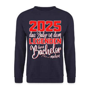 Lustiges Bachelor 2025 Abschluss Legenden - Unisex Pullover - Navy - Vorne - Alina (178cm) & Michal (187cm)