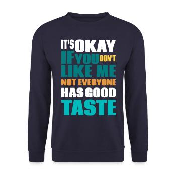 Es ist okay, wenn du mich nicht magst - Unisex Pullover - Navy - Vorne - Alina (178cm) & Michal (187cm)