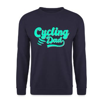 Fahrrad Papa Geschenk - Unisex Pullover - Navy - Vorne - Alina (178cm) & Michal (187cm)