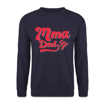 MMA Papa Geschenk - Unisex Pullover - Navy - Vorne - Alina (178cm) & Michal (187cm)