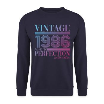 Vintage vintage 1986 37th birthday gift woman - Unisex Sweatshirt - navy - Front - Alina (178cm) & Michal (187cm)