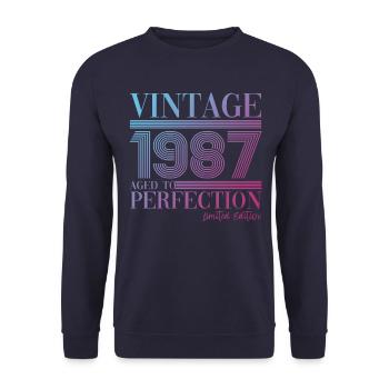 Vintage vintage 1987 36ème anniversaire cadeau femme - Sweat-shirt Unisexe - marine - Devant - Alina (178cm) & Michal (187cm)