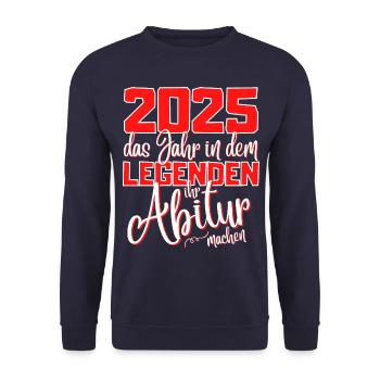 Abitur 2023 Abschluss - Das Abi 2023 Abiturfeier - Unisex Pullover - Navy - Vorne - Alina (178cm) & Michal (187cm)