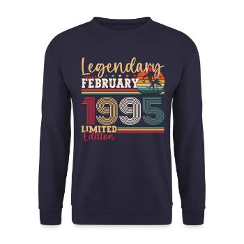 Né le 28 février 1995 cadeau d’anniversaire homme - Sweat-shirt Unisexe - marine - Devant - Alina (178cm) & Michal (187cm)