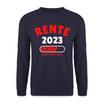 Rente 2023 - Der Countdown läuft! Das lustige - Unisex Pullover - Navy - Vorne - Alina (178cm) & Michal (187cm)
