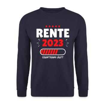 Rente 2023 - Der Countdown läuft! Das lustige - Unisex Pullover - Navy - Vorne - Alina (178cm) & Michal (187cm)