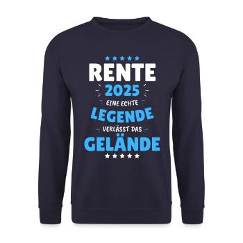 RENTE 2025 - EINE LEGENDE VERLÄSST DAS GELÄNDE! - Unisex Pullover - Navy - Vorne - Alina (178cm) & Michal (187cm)