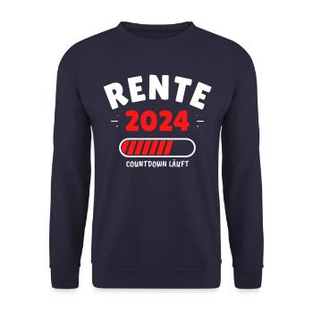 Rente 2024 - Der Countdown läuft! Das lustige - Unisex Pullover - Navy - Vorne - Alina (178cm) & Michal (187cm)