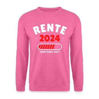 Rente 2024 - Der Countdown läuft! Das lustige - Unisex Pullover - Pink - Vorne