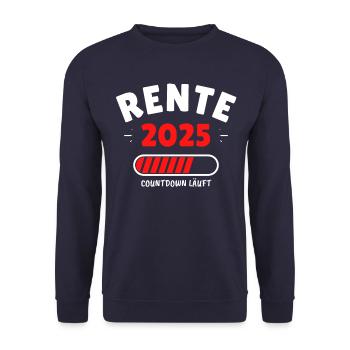 Rente 2025 - Der Countdown läuft! Das lustige - Unisex Pullover - Navy - Vorne - Alina (178cm) & Michal (187cm)