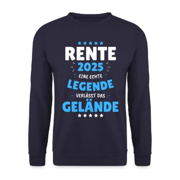 RENTE 2025 - EINE LEGENDE VERLÄSST DAS GELÄNDE! - Unisex Pullover - Navy - Vorne - Alina (178cm) & Michal (187cm)