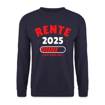 Rente 2025 - Der Countdown läuft! Das lustige - Unisex Pullover - Navy - Vorne - Alina (178cm) & Michal (187cm)