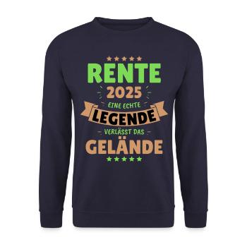 RENTE 2025 - EINE LEGENDE VERLÄSST DAS GELÄNDE! - Unisex Pullover - Navy - Vorne - Alina (178cm) & Michal (187cm)