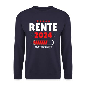 Rente 2024 - Der Countdown läuft! Das lustige - Unisex Pullover - Navy - Vorne - Alina (178cm) & Michal (187cm)