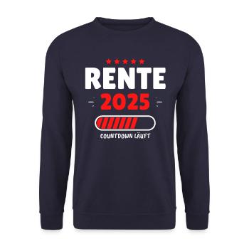 Rente 2025 - Der Countdown läuft! Das lustige - Unisex Pullover - Navy - Vorne - Alina (178cm) & Michal (187cm)