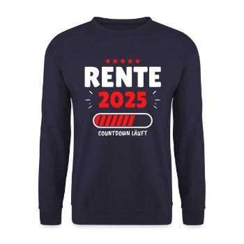 Rente 2025 - Der Countdown läuft! Das lustige - Unisex Pullover - Navy - Vorne - Alina (178cm) & Michal (187cm)