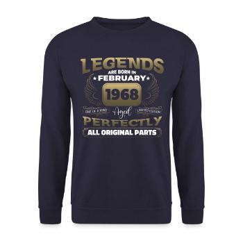 Jahrgang 1968 Februar 55. Geburtstag Geschenk Mann - Unisex Pullover - Navy - Vorne - Alina (178cm) & Michal (187cm)