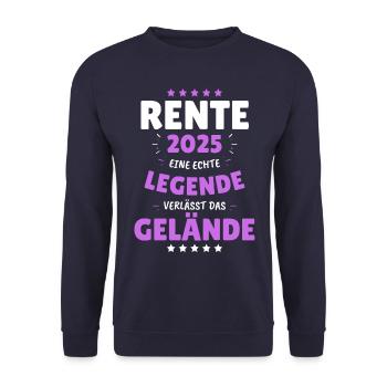 RENTE 2025 EINE LEGENDE VERLÄSST DAS GELÄNDE! Das - Unisex Pullover - Navy - Vorne - Alina (178cm) & Michal (187cm)