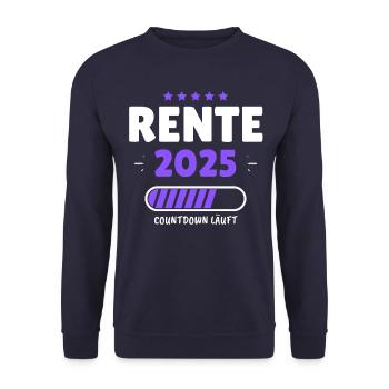 Rente 2025 - Der Countdown läuft! Das lustige - Unisex Pullover - Navy - Vorne - Alina (178cm) & Michal (187cm)