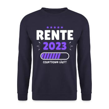 Rente 2023 - Der Countdown läuft! Das lustige - Unisex Pullover - Navy - Vorne - Alina (178cm) & Michal (187cm)
