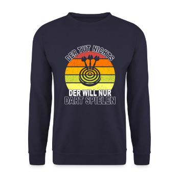 Dart Spruch - Unisex Pullover - Navy - Vorne - Alina (178cm) & Michal (187cm)