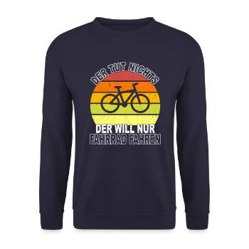 Fahrrad Spruch - Unisex Pullover - Navy - Vorne - Alina (178cm) & Michal (187cm)