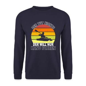 Kanusport Spruch - Unisex Pullover - Navy - Vorne - Alina (178cm) & Michal (187cm)
