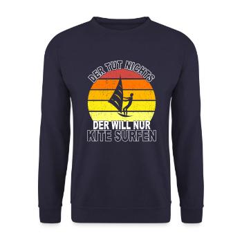 Kite surfen Spruch - Unisex Pullover - Navy - Vorne - Alina (178cm) & Michal (187cm)