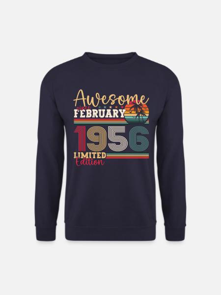 Awesome Februar Jahrgang 1956 Geburtstag Geschenk - Unisex Pullover - Navy