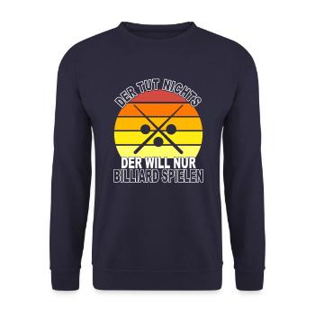 Billiard Spruch - Unisex Pullover - Navy - Vorne - Alina (178cm) & Michal (187cm)