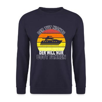 Boot Spruch - Unisex Pullover - Navy - Vorne - Alina (178cm) & Michal (187cm)