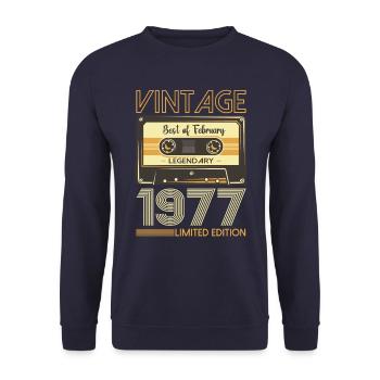 Février né 1977 46ème anniversaire cadeau homme - Sweat-shirt Unisexe - marine - Devant - Alina (178cm) & Michal (187cm)