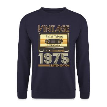 Février né 1975 48ème anniversaire cadeau homme - Sweat-shirt Unisexe - marine - Devant - Alina (178cm) & Michal (187cm)