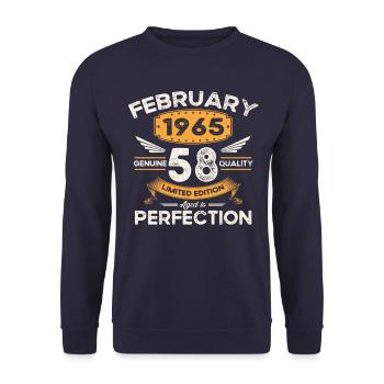 Né en 1965 Vintage 58ème anniversaire rétro - Sweat-shirt Unisexe - marine - Devant - Alina (178cm) & Michal (187cm)
